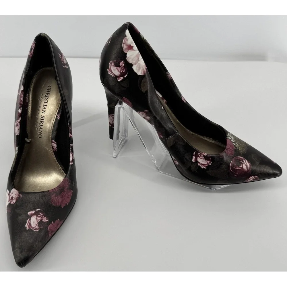 Christian Siriano Floral Heels Womens 6 Stiletto 4